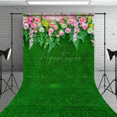 Aperturee - Aperturee Grass Flower Wonderland Photography Sweep Backdrop