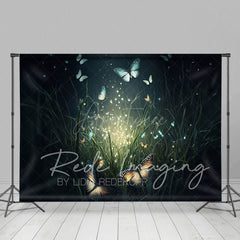 Aperturee - Aperturee Grass Mystical Butterflies Fine Art Photo Backdrop