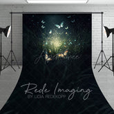 Aperturee - Aperturee Grass Mystical Butterflies Fine Art Sweep Backdrop