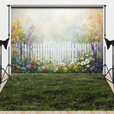 Aperturee - Aperturee Grassland Floor Fence Floral Spring Combo Set Backdrop