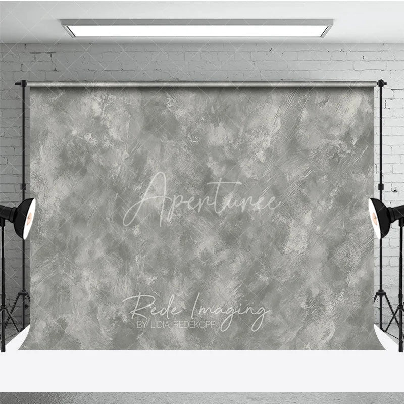 Aperturee - Aperturee Gray Abstract Textured Photography Backdrop Distressed Concrete Plaster Wall Background for Professional Photo Studio