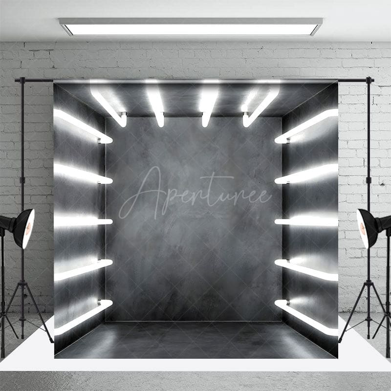 Aperturee - Aperturee Gray Glowing Chamber Corridor Photography Backdrop
