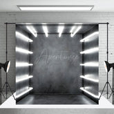 Aperturee - Aperturee Gray Glowing Chamber Corridor Photography Backdrop