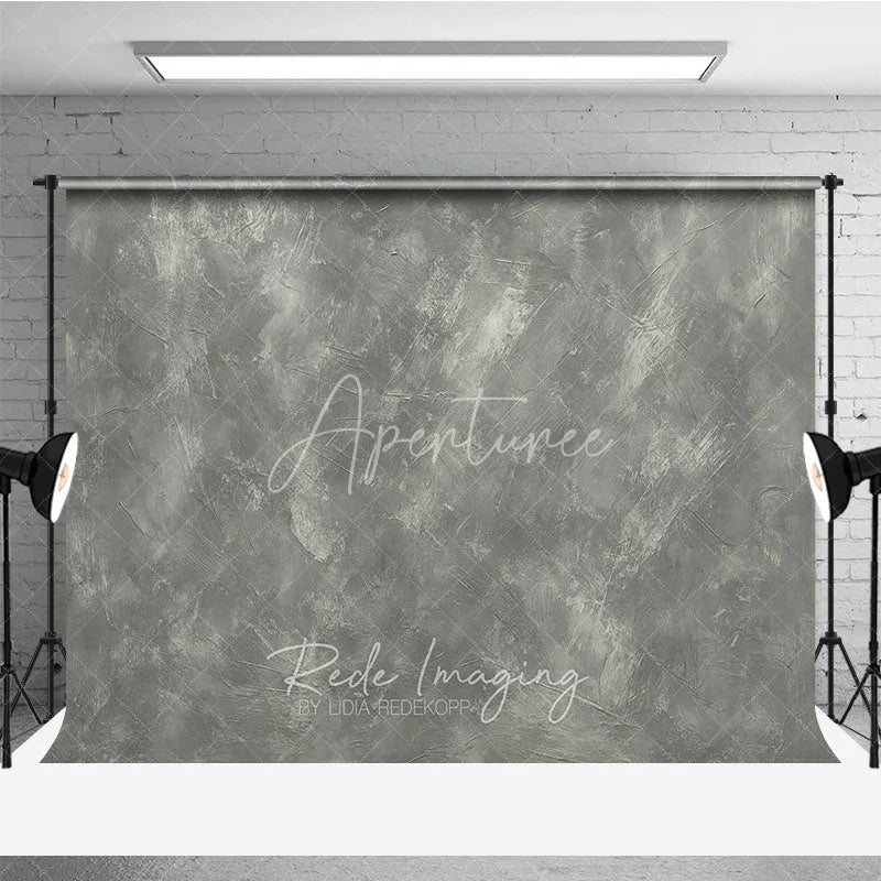 Aperturee - Aperturee Gray Textured Abstract Photography Backdrop Distressed Concrete Plaster Wall Background for Studio Portraits