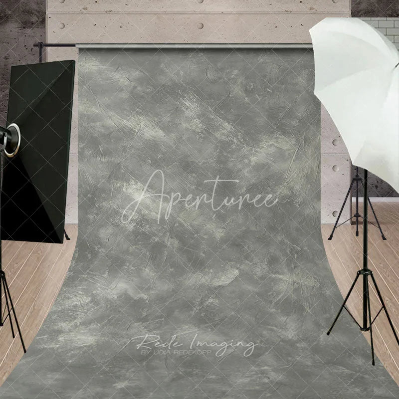 Aperturee - Aperturee Gray Textured Concrete Look Sweep Backdrop Abstract Distressed Industrial Studio Photography
