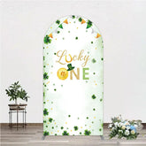 Aperturee - Aperturee Green and Gold Lucky ONE St. Patrick’s Day Arch Backdrop Kit Shamrock First Birthday Party Decor
