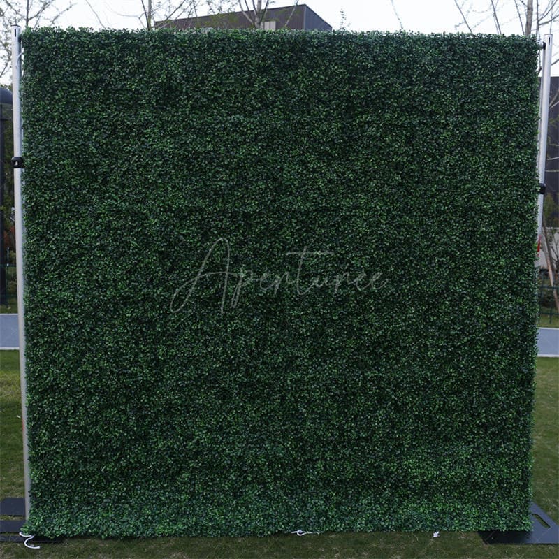 Aperturee - Aperturee Green Artificial Grass Wall Backdrop For Party Decor
