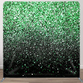 Aperturee - Aperturee Green Black Glitter Party Pillow Cover Backdrop
