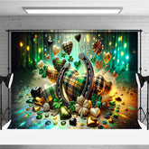 Aperturee - Aperturee Green Bokeh Clover Hearts St Patricks Photo Backdrop