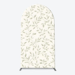 Aperturee - Aperturee Green Botanical Stork and Baby Bassinet Arch Backdrop Kit A Little Baby Is On The Way Shower Decor