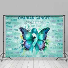 Aperturee - Aperturee Green Butterfly Ovaroian Cancer Awareness Backdrop