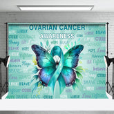 Aperturee - Aperturee Green Butterfly Ovaroian Cancer Awareness Backdrop