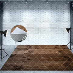 Aperturee - Aperturee Green Christmas Wall Fireplace Bear Room Set Backdrop