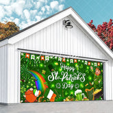 Aperturee - Aperturee Green Clover Happy St Patricks Day Garage Door Banner