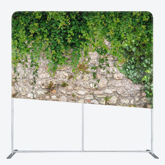 Aperturee - Aperturee Green Creepers Brick Wall Square Tension Backdrop