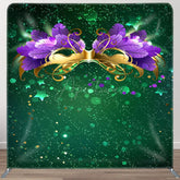 Aperturee - Aperturee Green Glitter Bokeh Masked Dance Party Backdrop Cover