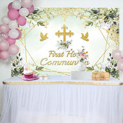 Aperturee - Aperturee Green God Dove Cross First Holy Communion Backdrop