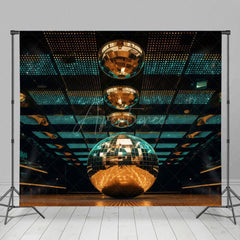 Aperturee - Aperturee Green Gold Crystal Balls Dance Hall Photo Backdrop