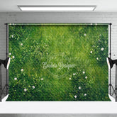 Aperturee - Aperturee Green Grass And Floral Boho Spring Wedding Backdrop