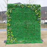 Aperturee - Aperturee Green Grass Artificial Fabric Wall Baby Shower Party