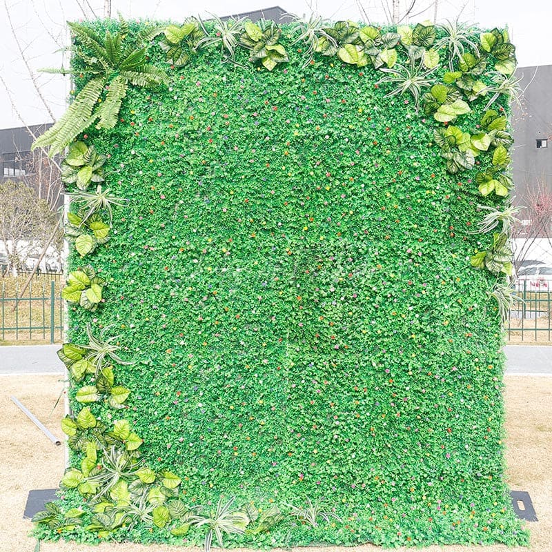 Aperturee - Aperturee Green Grass Artificial Fabric Wall Baby Shower Party