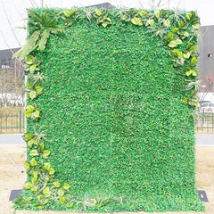 Aperturee - Aperturee Green Grass Artificial Fabric Wall Baby Shower Party