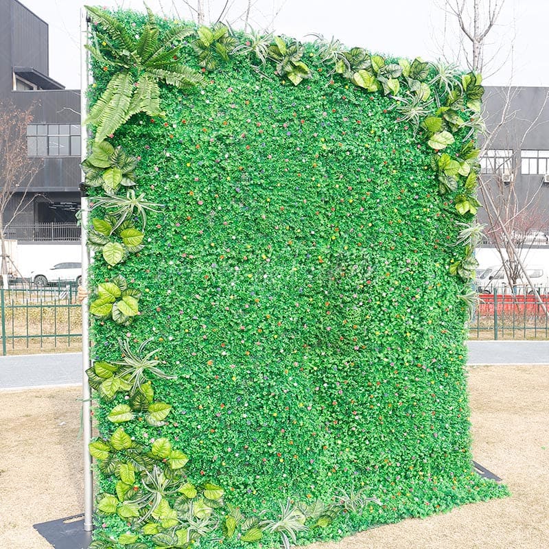 Aperturee - Aperturee Green Grass Artificial Fabric Wall Baby Shower Party