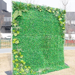 Aperturee - Aperturee Green Grass Artificial Fabric Wall Baby Shower Party