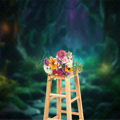 Aperturee - Aperturee Green Grass Path Magic Night Halloween Backdrop