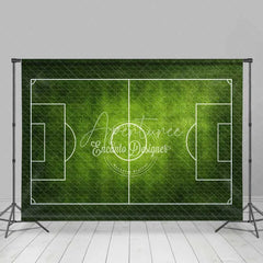 Aperturee - Aperturee Green Grass Soccer Field Sports Backdrop Football Game Day Party Decoration Kids Birthday Photography Background