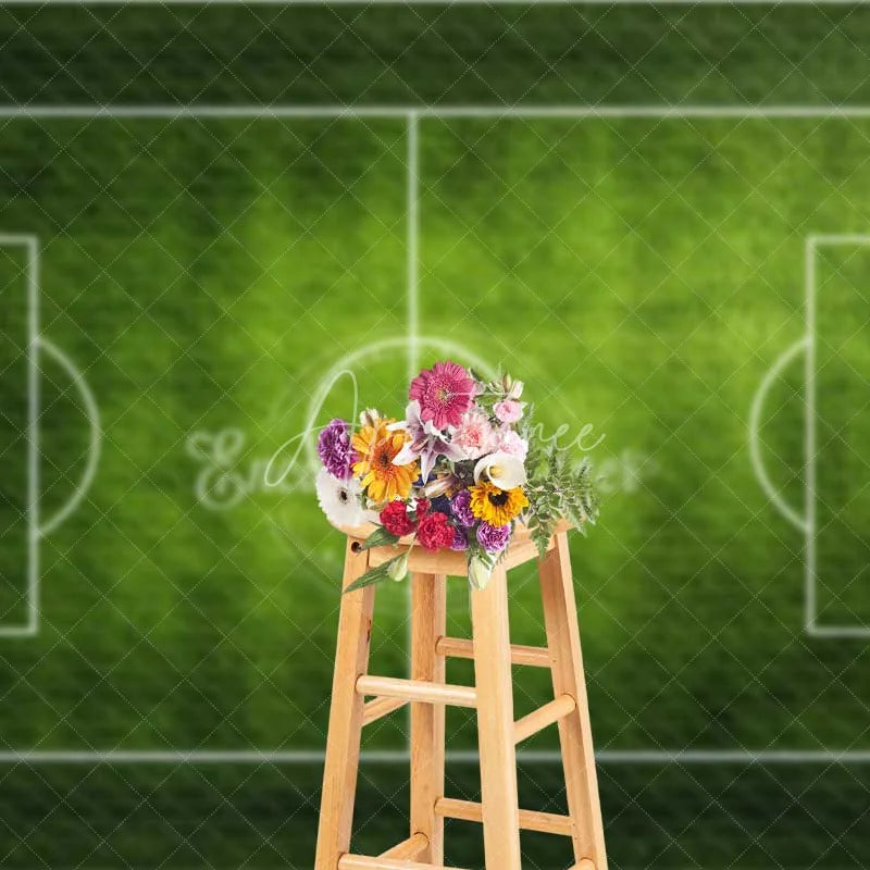 Aperturee - Aperturee Green Grass Soccer Field Sports Backdrop Football Game Day Party Decoration Kids Birthday Photography Background