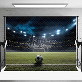 Aperturee - Aperturee Green Grass Soccer Field Stadium Lights Night Game Backdrop Sports Photography Birthday Party Decor