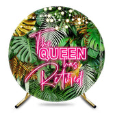 Aperturee - Aperturee Green Hawaii Plants Round Queen Retirement Backdrop