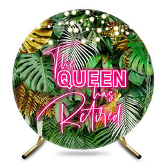 Aperturee - Aperturee Green Hawaii Plants Round Queen Retirement Backdrop