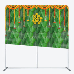 Aperturee - Aperturee Green Indian Ganesha Photography Pillow Case Backdrop