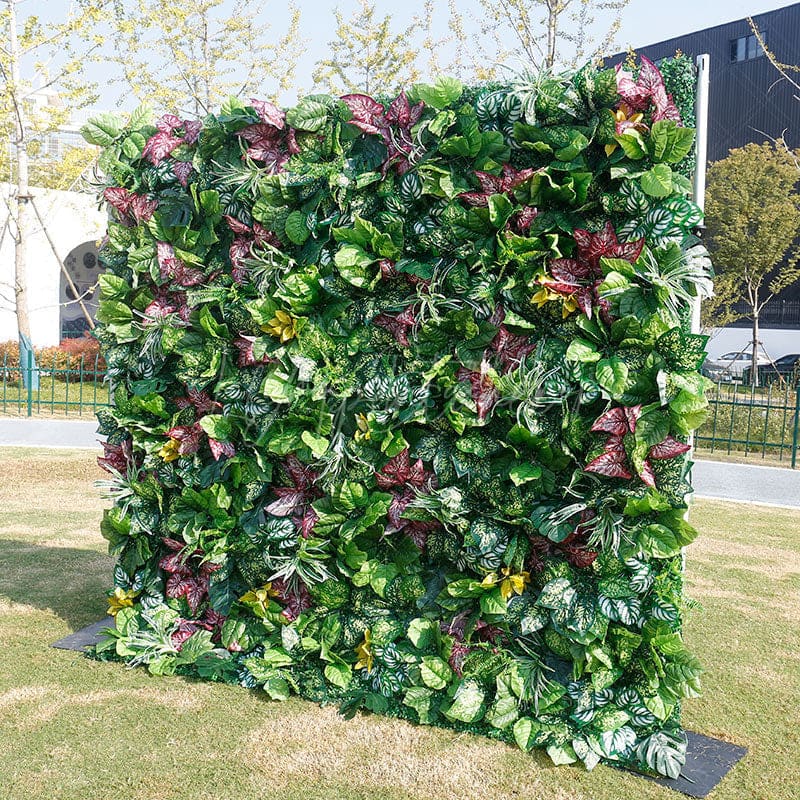 Aperturee - Aperturee Green Jungle Wild Party Fabric Artificial Flower Wall
