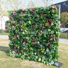 Aperturee - Aperturee Green Jungle Wild Party Fabric Artificial Flower Wall