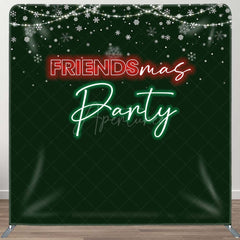 Aperturee - Aperturee Green Light Snow Friendsmas Tension Fabric Backdrop