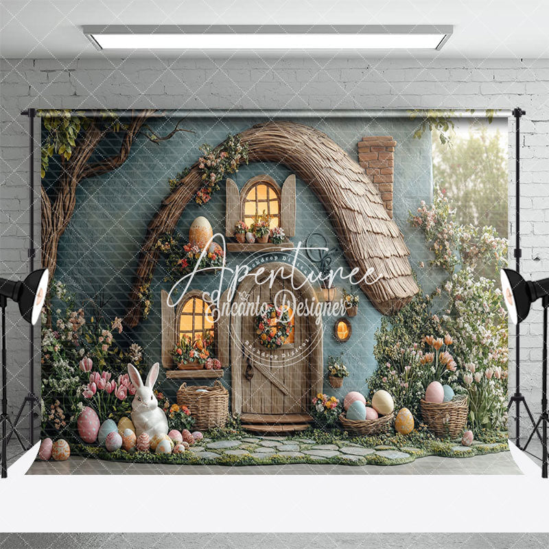 Aperturee - Aperturee Green Magical House Spring Greenery Easter Backdrop