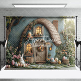 Aperturee - Aperturee Green Magical House Spring Greenery Easter Backdrop