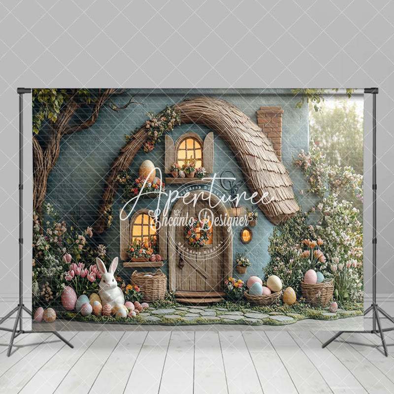 Aperturee - Aperturee Green Magical House Spring Greenery Easter Backdrop