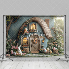Aperturee - Aperturee Green Magical House Spring Greenery Easter Backdrop