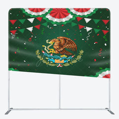 Aperturee - Aperturee Green Mexico National Emblem Square Tension Backdrop