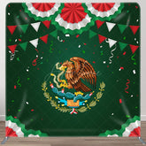 Aperturee - Aperturee Green Mexico National Emblem Square Tension Backdrop