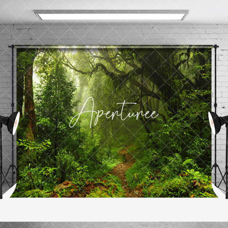 Aperturee - Aperturee Green Natural Forest Landscape Room Set Backdrop