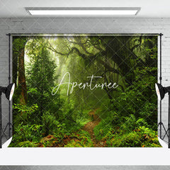 Aperturee - Aperturee Green Natural Forest Landscape Room Set Backdrop