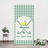 Aperturee Aperturee Green Plaid Mastered His First Year Rectangle Backdrop