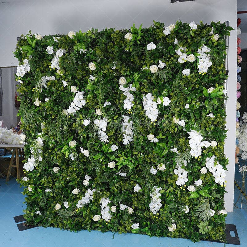 Aperturee - Aperturee Green Plant Floral Artificial Flower Wall For Wedding