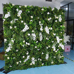 Aperturee - Aperturee Green Plant Floral Artificial Flower Wall For Wedding