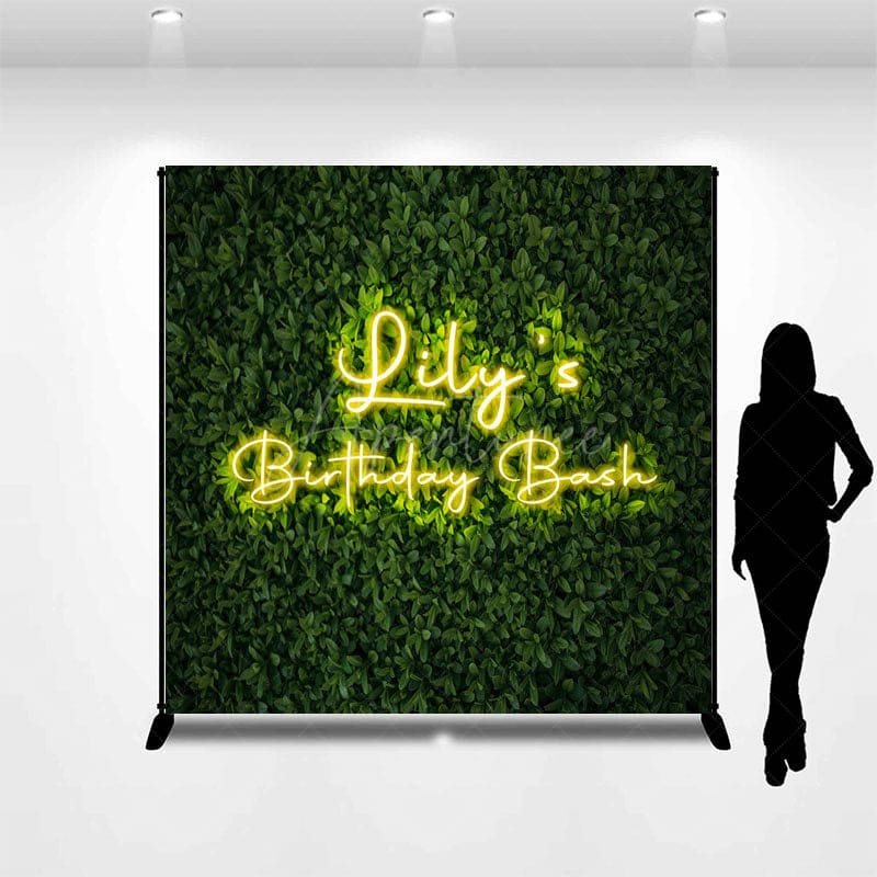 Aperturee - Aperturee Green Plant Simple Vibe Custom Birthday Backdrop
